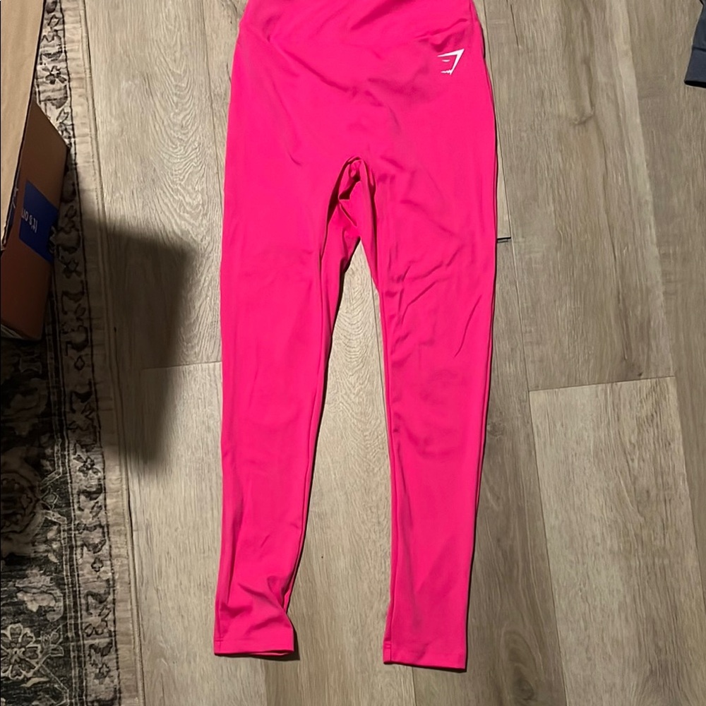 Vibrant Hot Pink Full-Length Athletic Leggings